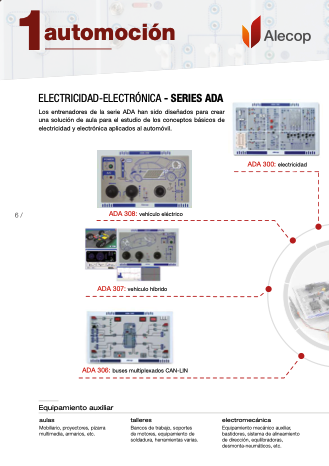 capitulo de automoción del catálogo de equipamiento didáctico