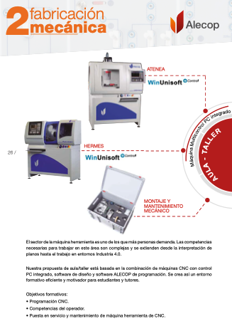capitulo de fabricación mecánica del catálogo de equipamiento didáctico