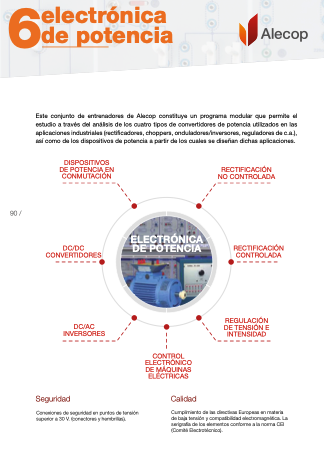 capitulo de electrónica de potencia del catalogo de equipamiento didáctico