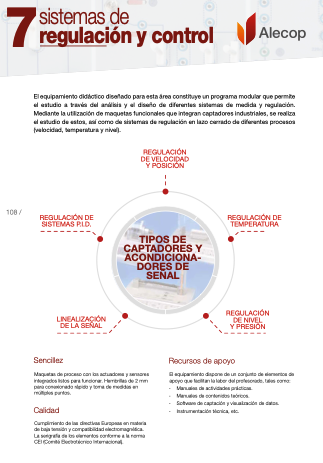 capitulo de sistema de regulación y control del catalogo de equipamiento didáctico